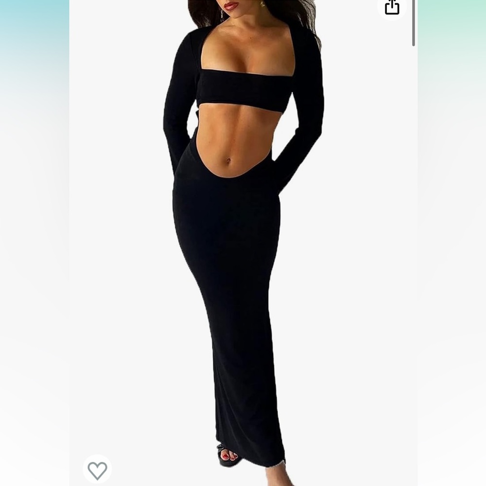 Amazon Cut Out Black Maxi Dress